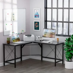 Rootz Skrivebord - Kontorbord - Spillebord - L Shape Skrivebord - Sort - 150 x 150 x 76 cm