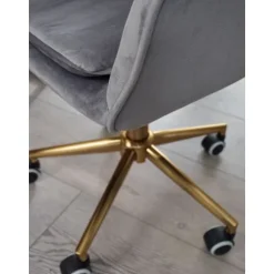 Rootz skrivebord fløjlsgrå - Design drejestol med ryglæn - Arbejdsstol 120 kg højdejusterbar - Skalstol med hjul - Drejestol