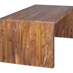 Rootz skrivebord massivt træ Sheesham computerbord 180 cm bredt ægte træ design arkiveringskontorbord i landlig stil