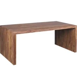 Rootz skrivebord massivt træ Sheesham computerbord 180 cm bredt ægte træ design arkiveringskontorbord i landlig stil