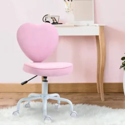 Rootz Skrivebordsstol - Stol drejelig - Stol Computer - Stol - Stolesæde - Pink - 40 x 50 x 79-89 cm