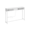 Rootz Snehvide spånpladestålsidebord - Endebord - Natbord - Power Strip - Letvægts - Robust - Nem montering - 25 cm x 120 cm x 81,1 cm