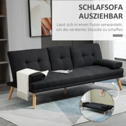 Rootz Sofa Bed - Guest Bed - Justerbar ryglæn - Max Comfort - Foldningstabel - 181x77x78 cm - Grå