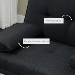 Rootz Sofa Bed - Guest Bed - Justerbar ryglæn - Max Comfort - Foldningstabel - 181x77x78 cm - Grå