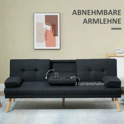 Rootz Sofa Bed - Guest Bed - Justerbar ryglæn - Max Comfort - Foldningstabel - 181x77x78 cm - Grå