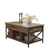 Rootz Sofabord - Højde -justerbar bord - Træspanel - Stål - Kamelbrun sort - 60 x 100 x (48-62) cm
