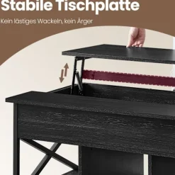 Rootz Sofabord - Højdejusterbar bordplade - Træspanelbord - Stålramme - 60 cm x 100 cm x (48-62) cm