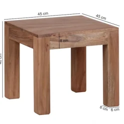 Rootz Sofabord - Sidebord - Massivt træ - 45 x 45 cm - Brun - Sofaborde