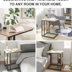 Rootz sofabord - sidebord - lys eg - robust konstruktion - let at samle - alsidigt - kompakt design - 55 cm x 36 cm x 59,5 cm
