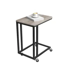 Rootz sofabord - Sofabord med hjul - Moderne sofabord - Industrielt sofabord - Rustikt sofabord - Spånplade - Stål - Greige-Sort - 50 x 35 x 55 cm (L | Fyndiq