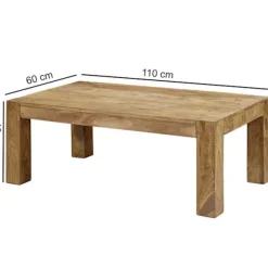 Rootz Sofabord - Sofabord - Massivt træ - Acacia - 110 x 60 cm - Rektangulært - Naturlig