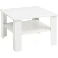 Rootz Sofabord - Sofaborde - Træ Sofabord - Hvid - Åbent rum - Opbevaringsrum - 60 x 42 x 60 cm
