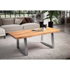 Rootz Sofabord - Stuebord - Sofabord - Massivt akacietræ - Håndlavet - Unikt design - Justerbar højde - 120cm x 60cm x 46cm