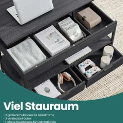 Rootz sofabord - stuebord - højde -justerbar bordplade - Rumbesparende - 50 x 100 x 48-63 cm - Anthracite grå -blæk sort sort