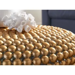 Rootz sofabord aluminium guld 60x60x30 cm stuebord metal rundt - Designer sofabord aluminium orientalsk - Rundt sofabord lille