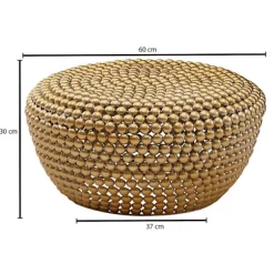 Rootz sofabord aluminium guld 60x60x30 cm stuebord metal rundt - Designer sofabord aluminium orientalsk - Rundt sofabord lille
