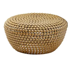 Rootz sofabord aluminium guld 60x60x30 cm stuebord metal rundt - Designer sofabord aluminium orientalsk - Rundt sofabord lille