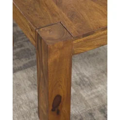 Rootz sofabord massivt træ sheesham 60 cm bredt stuebord design mørkebrunt sidebord i landlig stil