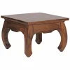 Rootz sofabord massivt træ Sheesham 60 cm bredt stuebord design mørkebrunt sidebord i landlig stil