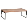 Rootz sofabord massivt træ Acacia 120 cm bredt spisebord design mørkebrunt bord i landstil