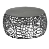 Rootz sofabord metal sort 66x66x30 cm sofabord aluminium rundt - Design stuebord med grenstruktur - Lille sofabord Moderne - Sidebord sidebord stue
