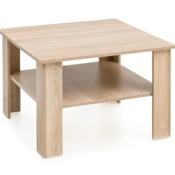 Rootz sofabord Sonoma eg 60x42x60 cm Design træbord med hylde - Sofabord Sofabord - Sofabord Loungebord - Sofabord Stubentisch med opbevaringsplads - | Fyndiq