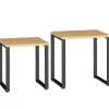 Rootz Sofabord Sæt med 2 – Stueborde – Indlejringsborde – Metalstel – Pladsbesparende design – 60x50x60cm & 50x50x54cm