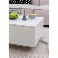 Rootz sofabord træ 60 x 60 x 35,5 cm spånplade - Sofabord Sofabord Moderne - Sidebord Firkantet Hvid - Design sofabord loungebord - Hvidt sofabord stu | Fyndiq