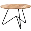 Rootz sofabord 60x39,5x60 cm akacie massivt træ - metal sofabord - Design stuebord rundt - Massivt sofabord - Lille bord stue