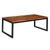Rootz sofabord 110x40x60 cm Sheesham massivt træ - metal stuebord - Industriel stil designer sofabord - Bord stue - Solid lounge bord