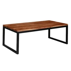 Rootz sofabord 110x40x60 cm Sheesham massivt træ - metal stuebord - Industriel stil designer sofabord - Bord stue - Solid lounge bord