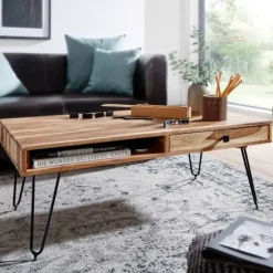 Rootz Solid Wood Sofabord - Moderne Bord - Stuemøbler - Akacietræ - 110cm x 60cm x 40cm
