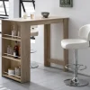 Rootz Sonoma 120 x 107,5 x 60 cm Barbord Træ køkkenbord - Bardisk med integreret hylde - Bar Bistro Bord Køkken Rektangulært - Festbord træbord - Vægm | Fyndiq