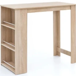 Rootz Sonoma 120 x 107,5 x 60 cm Barbord Træ køkkenbord - Bardisk med integreret hylde - Bar Bistro Bord Køkken Rektangulært - Festbord træbord - Vægm | Fyndiq
