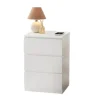 Rootz Sorn Side Bord - Socket Strip Table - 3 skuffe natbord - Indbygget AC -stikkontakter - 35,1 cm x 40,1 cm x 59,1 cm