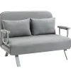 Rootz Sovesofa - Dobbeltsofa - Gæsteseng - Stålramme - Blødt imiteret ruskindsbetræk - Inklusiv 2 puder - Fløjlspolyester - Grå - 105W x 60D x 37H cm | Fyndiq
