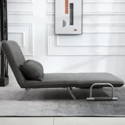Rootz Sovesofa - Dobbeltsofa - Lænestolsseng - Gæsteseng - Sammenklappelig seng - Grå - 105 x 80 x 78 cm