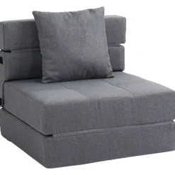 Rootz Sovestol - Afslapningsstol - Gæsteseng - Aftageligt betræk - Polybomuld - Mørkegrå - 70 cm x 70 cm x 61 cm