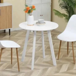 Rootz Spisebord - Køkkenbord - Til 2 personer - Højglans overflade - Med bordfødder - Hvid - 72 x 72 x 75cm
