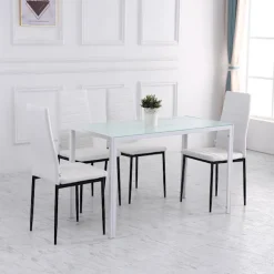 Rootz spisebord - køkkenbord - stort bord - moderne, holdbart, sæder til 4, robust og elegant - 120 cm x 60 cm x 75 cm - Hvid
