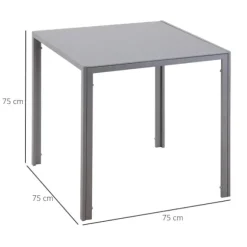 Rootz Spisebord - Køkkenbord - Glasbord - Firkantet bord - Glasplade - Kompakt design - Grå - 75L x 75W x 75H cm