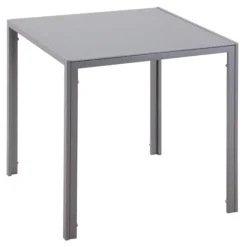 Rootz Spisebord - Køkkenbord - Glasbord - Firkantet bord - Glasplade - Kompakt design - Grå - 75L x 75W x 75H cm