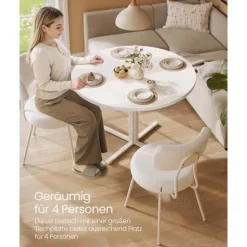 Rootz spisebord - køkkenbord - hvidt bord - Robust design - 80 cm D x 74,8 cm h