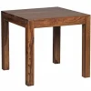 Rootz spisebord massivt træ sheesham 80 cm spisebord træbord design køkkenbord i landlig stil mørkebrun