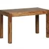 Rootz spisebord massivt træ sheesham 120 cm spisebord træbord design køkkenbord i landlig stil mørkebrun