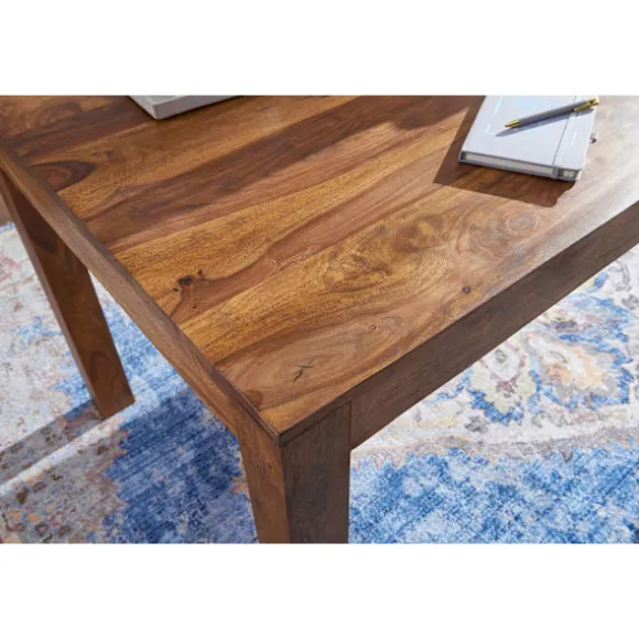 Rootz spisebord massivt træ sheesham 120 cm spisebord træbord design køkkenbord i landlig stil mørkebrun