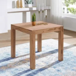 Rootz spisebord massivt træ akacie 80 cm spisebord træbord design køkkenbord landlig mørk brun