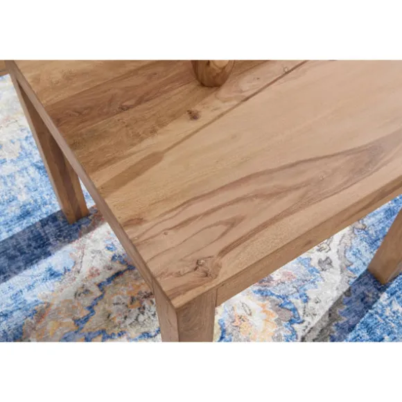 Rootz spisebord massivt træ akacie 80 cm spisebord træbord design køkkenbord landlig mørk brun