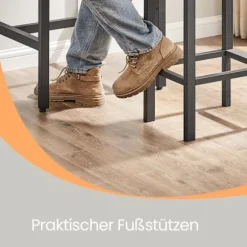 Rootz Spisebord sæt med stole - Bar Table - 2 afføring - Rumbesparende design - 60x60x90cm tabel, 30x40x65cm afføring