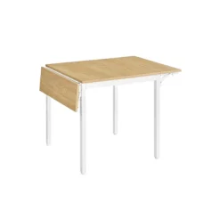 Rootz spisebord til 2-4 personer - Naturlig egefarve - Skyhvid - Spånpladestål - 78 cm x 120 cm x 76,2 cm - Bærbart foldbart bord